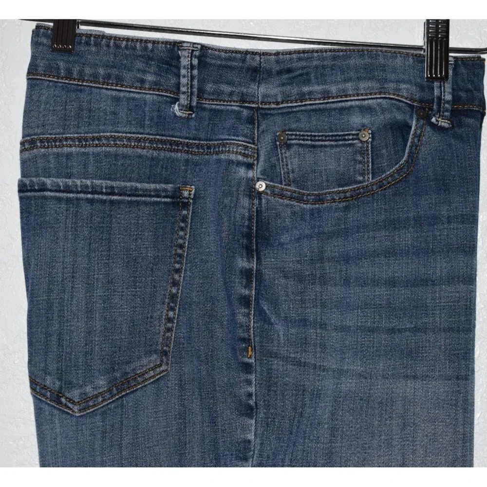 Chicos Platinum Jeans Crop 2/12 Blue Mid Rise Straight Stretch Cotton 5-Pocket - Picture 5 of 16